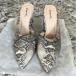 Snake print heels